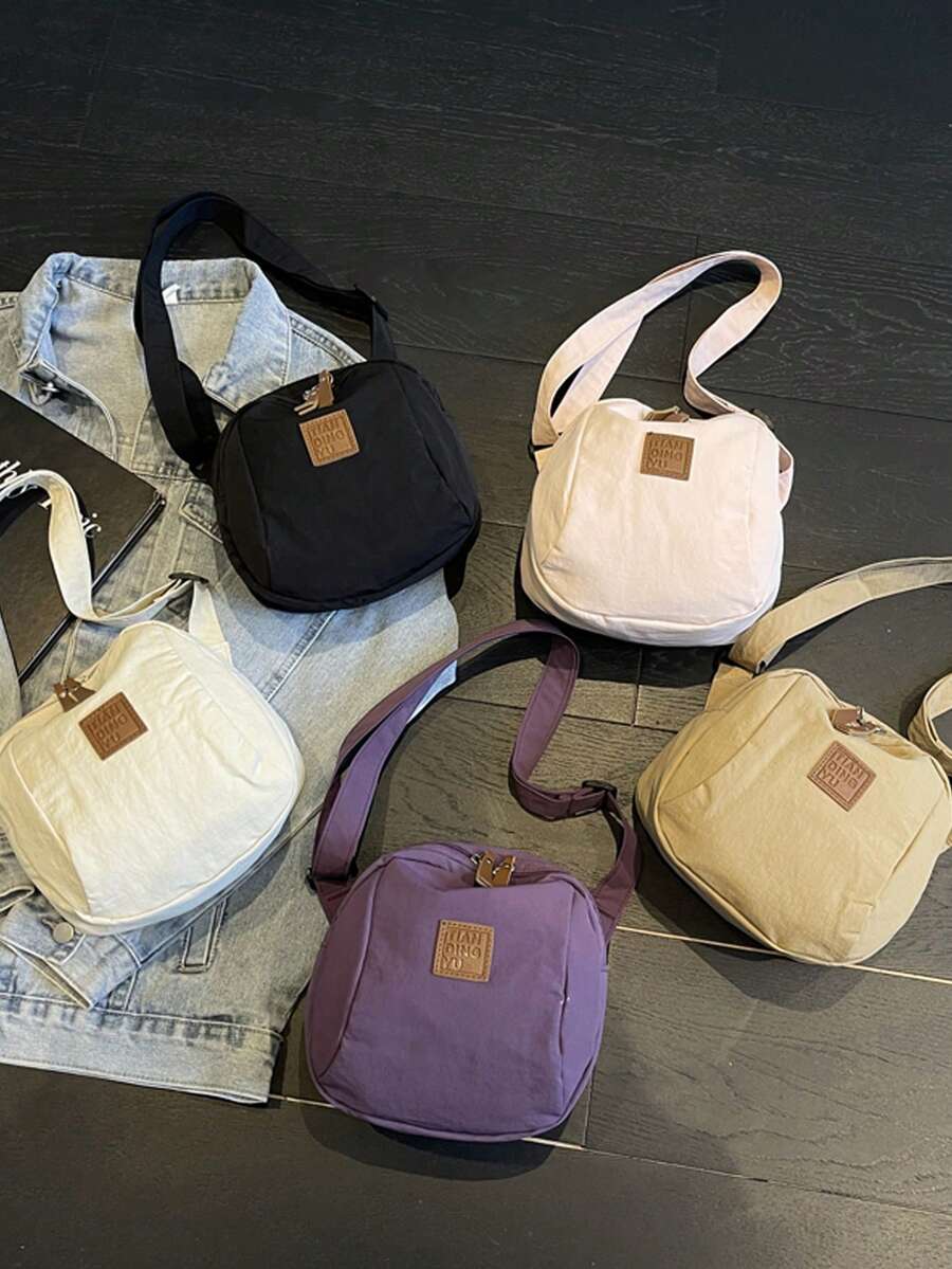 TIANDINGYU 女士大容量布艺斜挎包，简约百搭单肩包，休闲轻便邮差包，通勤必备，生日/节日礼物（长21厘米*厚12厘米*高19厘米）