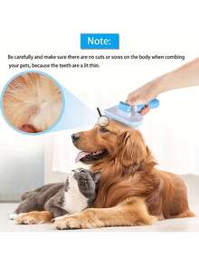 Juego de cepillo y peine para aseo de mascotas, incluye cepillo de masaje y herramienta para eliminar pelo muerto, diseño ergonómico con cabezal desmontable, herramienta de aseo eficiente para perros y gatos, reduce la caída de pelo y el subpelo - Multicolor - Ver 6