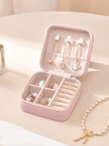 1 hộp đựng trang sức du lịch xách tay, hộp đựng trang sức bằng da PU, hộp đựng trang sức nhỏ gọn có khóa kéo, hộp đựng nhiều tầng đựng bông tai và nhẫn, hộp đựng mỹ phẩm trang điểm, giá trưng bày trang sức, hộp đựng nước hoa, chất liệu chống thấm nước và chống oxy hóa để bảo vệ nhẫn, bông tai và dây chuyền, quà tặng ngày lễ, quà tặng cho nữ, thích hợp làm quà tặng cho giáo viên. - nhiều màu - Xem 16