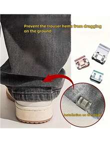 2/6/10个装无缝隐形裤腿缩短夹 - 无需缝纫的裤脚固定器，隐藏式裤腿收紧器，防滑裤腿调节器，防止裤腿拖拽，适用于牛仔裤、休闲裤、定制服装，多种颜色可选，旅行和日常必备 - 多色 - 查看 1