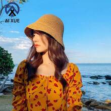 Handmade Crochet Straw Hat, Women's Summer Straw Hat, Beach Sun Hat, Beach UV Protection Hat, Large Circumference Hat, Hollow Out Bucket Hat - Multicolor - View 1