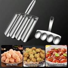 Stainless Steel Meatball & Salad Patty Maker Set - Non-Stick Multi-Functional Kitchen Tool For Making Perfect Shaped Meatballs, Dough And Ice Cream Balls - Silver - View 10