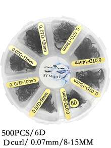 Premade Fans, 500 Pcs, 4D-5D-6D-7D, 0.07mm Thickness, Natural & Volume,8-15mm / Mixed Length, D Curl, Easy To Carry, Natural & Soft, Party And Travel, Wedding, Party, Costume Makeup - D - View 40