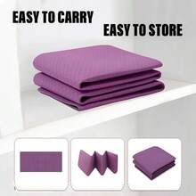 1PC Foldable TPE Yoga Mat,Women's Non-Slip Textured TPE Yoga Matt 6mm Thick, Portable Yoga Pilates Gymnastics TPE Exercise Mat (183 X 61 Cm) - Multicolor - View 2