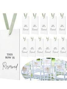 12pcs Elegant Wedding Seat & Row Number Signs With Ribbon, B2, C3 Labels For Ceremony Seating, Portable Paper Seat Map, Suitable For Wedding, Event, Party, With Numbering - Multicolor - View 2