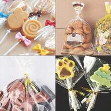 100/500pcs Reusable Gold Gift Ties, Plastic Coated Bread Bag Twist Ties - Suitable For Toast, Candy Bags, Coffee Bags, Snack Bags, Lollipops, Party Supplies, Birthday Party Gifts - View 3