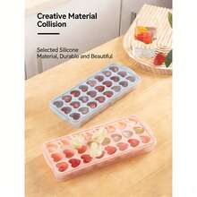 24-Cavity Silicone Ice Cube Tray, Heart Shaped, Easy Release, Stackable, Suitable For Freezing Cocktails And Whiskey, Kitchen Ice Cube Mold With Lid - Multicolor - View 7