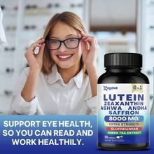 Suplemento de luteína y zeaxantina 8000 mg, vitaminas protectoras de los ojos para adultos, suplementos para la salud ocular, apoya la salud de la visión - 60 cápsulas - Ver 3
