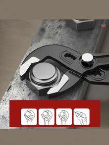 Multi-Function Pipe Wrench, Universal Large Mouth Water Pipe Pliers, Slip Joint Pliers, Tongue & Groove Pliers, Pipe Wrench, Pipe Clamp, Versatile Pipe Wrench - Multicolor - View 3