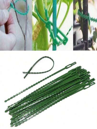 20pcs/50pcs Reusable Plant Ties, Suitable For Garden Trellis Support, Vine & Tomato Stem Clips, Adjustable Plant Ties - Gardening Tools, For Planting Supplies, Mother's Day, Back To School, Decoration