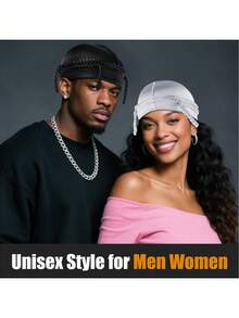 360°波浪帽，透气压缩帽，男士弹性睡眠护发帽（1个），适合编发造型 - 多色 - 查看 3