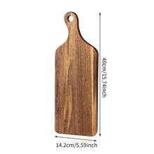 1pc Wooden Pizza Board With Handle, Rosewood Steak Cutting Board, Restaurant Fruit Bread Tray Chopping Board - View 11