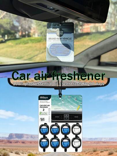 Air Freshener With Odor Eliminating Function, Car Air Freshener Fragrance Tablet, Natural Air Purifier Hanging Accessory, Alcohol-Free, Sunlight Resistant, Luxury Fragrance Series, Rearview Mirror Hanging Fragrance Tablet, Odor Eliminating, Long-Lasting Scent, Unisex, Creative Natural Fragrance Air Purifier For Car And Closet, Five-Star Hotel Grade Scent, Luxury Level Aroma