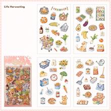 4pcs Cute Sticker Set, Life Theme Stress Relief Stickers, Happiness Guide Series, Suitable For Gifts, Office, Home, Marking, Labels, Classrooms, Entertainment Toys, Student Journals, Creative Retro Decoration DIY Stickers Scrapbook Supplies Stationery Funny Stickers Kindle - Multicolor - View 13