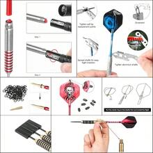 180 Piece Darts Custom Fit Pack Set, Includes Flights, Shafts, Rubber O - Rings, Flight Protecter And Accessories - PC Shafts - View 6