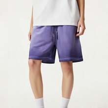 Men's Heavyweight Gradient Washed Drawstring Shorts - Casual Streetwear Elastic Waist Knee Length Shorts With Pockets - Vintage Distressed Denim Look Summer Bottoms For Men -  Y2K Inspired Relaxed Fit Casual Shorts For Daily Wear, Street Style, And Outdoor Activities - 2026 New Arrival American Fashion Essentials - Màu tím - Xem 7