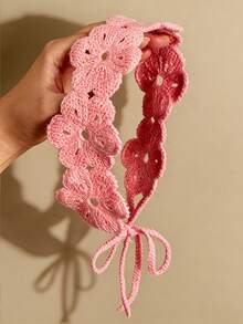 1/3pcs Solid Color Crochet Flower Headband Boho Knitted Hairband Women Fashion Hair Hoop Soft Polyester Headwear Valentine's Day Gift White Day St. Patrick's Day Gift For Girlfriend Summer Vacay Hair Accessories,Holiday,Travel - Multicolor - View 13