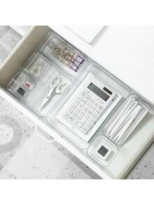1个透明抽屉式收纳盒，化妆品整理盒，办公桌隔板，适用于存放化妆品、办公用品和杂物，是送给女士的理想夏季礼物，非常适合化妆品、办公室和家居收纳，也是一份有意义且值得收藏的礼物，是情人节和特殊场合的完美之选。 - 查看 6