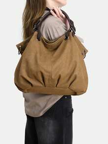 Túi đeo vai vải bố phong cách retro dung tích lớn, túi xách nữ đi học/đi làm, túi vải bố, ba lô học sinh, du lịch, đại học, đồ dùng cho giáo viên, túi đựng laptop 15 inch, phụ kiện y tá, quà tặng chất lượng cao - Nhiều màu - Xem 5