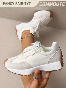 Women's Casual Sports Shoes, Lightweight Non-Slip Fitness Running Shoes, Tennis Shoes, Sneakers - 白色 - 查看 2