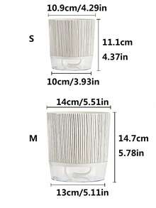 1pc Large Size Striped Green Pothos Plant Self-Watering Small Planter, Transparent Plastic Slouchy Hydroponic Planter, Minimalist Design Water Storage Pot, Gardening - Zebra Stripes - View 5