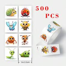 500 Stickers Per Roll Of Cartoon Insect Stickers - Vinyl Insect Stickers, Suitable For Water Bottles, Laptops, Phone Cases, Scrapbooks, Wallets, And Handicrafts - CX-18 (500pcs) - View 10