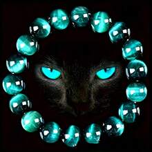 1 Pieces, Blue Tiger Eye Beaded Bracelet-8mm Natural Gemstone, Unisex Daily Wear And Special Occasion Jewelry, Perfect Birthday Gift [Glass Material] - Multicolor - View 11