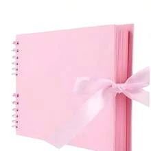 1 قطعة دفتر قصاصات DIY 80 صفحة (40 ورقة) متعدد الألوان من جلد طبيعي، 12*8 بوصة، دفتر قصاصات، دفتر قصاصات DIY، دفتر ضيوف الزفاف، الذكرى السنوية، هدية عيد الحب - 1 كتاب + 4 ملصقات زاوية - مشاهدة 13