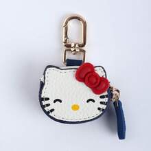 SANRIO Túi đựng trang sức mini có nơ đỏ xinh xắn và khóa kéo vàng, hộp đựng trang sức du lịch bằng da PU tiện dụng. - trắng - Xem 8
