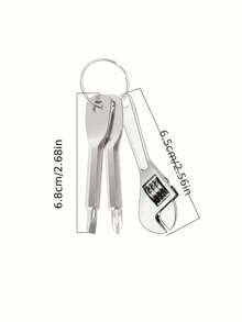 3pcs Mini Screwdriver Set With Keychain, Adjustable Metal Pocket Tool Kit, Suitable For Camping Accessories, Multifunctional Mini Wrench Keyring - Universal Tools For Car, Bicycle, Motorcycle Repair - Creative Gifts For Men - Silver 3-piece Set - View 6