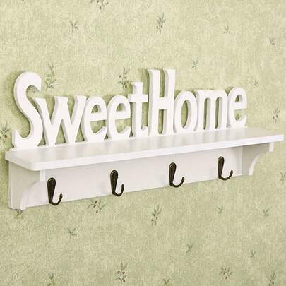 1 قطعة حامل مفاتيح بشكل شاحنة مسطحة 2D - رف مفاتيح خشبي متعدد الوظائف مزين ب- 4 خطاطيف معدنية، ديكور جداري، ديكور غرفة، ديكور منزلي لجميع المناسبات، عيد الهالوين والكريسماس