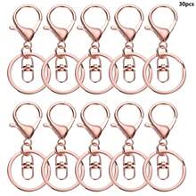 12/20/30个装龙虾爪扣钥匙扣，DIY工艺钥匙扣配件，带钥匙圈夹钩，适用于钥匙圈制作、珠宝制作，金属龙虾扣旋转触发夹，带开口钥匙圈 - 中8龍蝦扣 - 查看 18