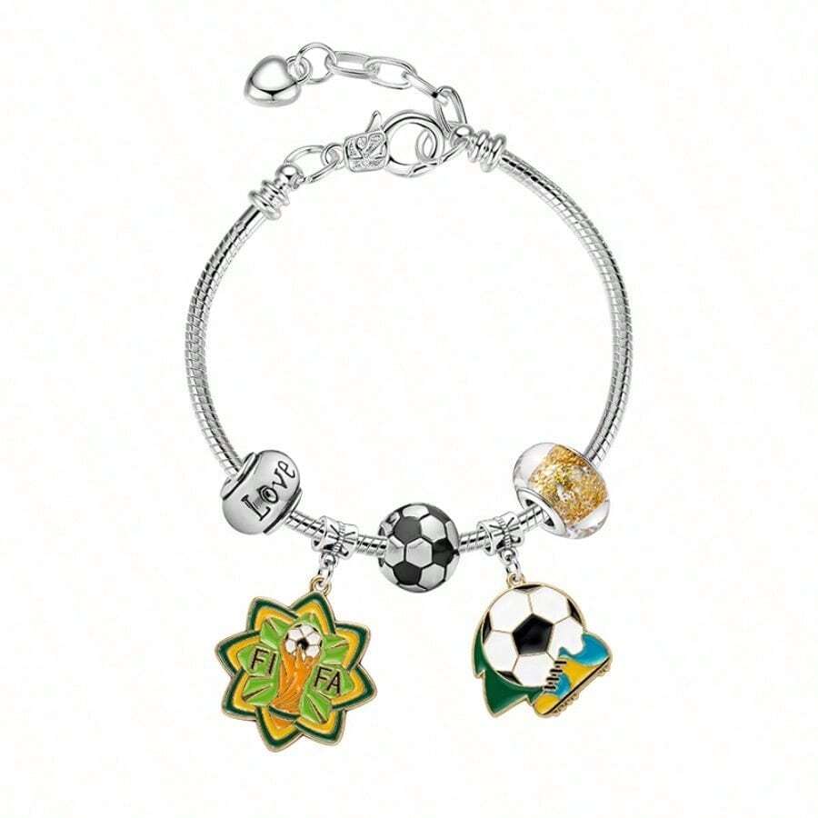 Football Bracelet World Cup Champion Jewelry Football Element Alloy Oil Drip Bracelet Commemorative Gift - Football Bracelet 2 - View 1