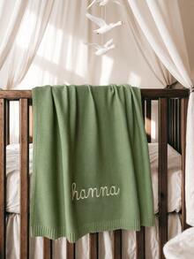 1 pieza Manta suave y cómoda personalizada, con diseño de punto bordado, regalo perfecto para amigos y familiares, ideal para cumpleaños, lavable, ligera, transpirable, duradera y acogedora, excelente para niños, Día de la Madre, recién nacidos, mullida, personalizada, jardín, decoración de habitaciones, accesorios de baño, esencial para vacaciones - Multicolor - Ver 9