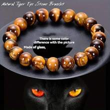 1 Pieces, Blue Tiger Eye Beaded Bracelet-8mm Natural Gemstone, Unisex Daily Wear And Special Occasion Jewelry, Perfect Birthday Gift [Glass Material] - Multicolor - View 10
