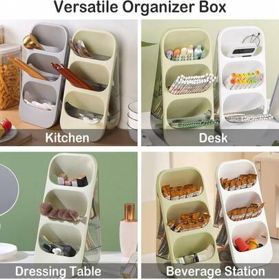 Brrnoo 3-Tier Acrylic Makeup Organizer - Clear Cosmetic Brush & Jewelry Storage Rack, Vanity Desktop Display Holder, Multipurpose Organizer