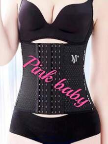 Abdominal Shaping Belt, Waist Slimming, Fat Burning, With 6 Adjustable Front Closures. - đen - Xem 9