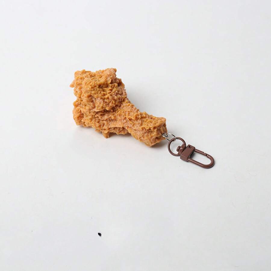 Fashion Holder: Simulated Food Toy - Fried Chicken And Vegetables, Unique And Quirky Keychain, Bag Pendant, Daily Cute Charm Keychain - B - 查看 1