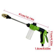 [Powerful Car Wash Gun] Powerful High-Pressure Car Wash Water Gun Long Pole Nozzle, Plastic Body, Multi-Functional Watering Tool For RV And Garden, Garden Hose Nozzle, Durable Plastic Gun, Without Battery - A - View 2