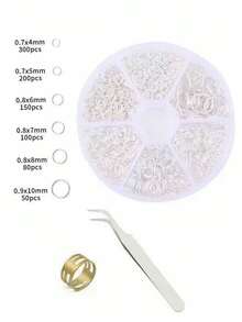 1 Box Multi-Size DIY Jewelry Earring Accessories - 4/5/6/7/8/10mm Single Loop Rings, Jewelry Making Tools Pliers, Jump Rings, Iron Rings, Decorative Rings, Open Rings, Earring Chains, Material Box Set, For Jewelry Making, Jump Rings - 6 Types Of Jump Ring Set - View 20