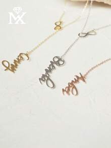 1 Personalized Customized Infinite Vertical Name Necklace, Mom Personalized Multi Name Necklace, Customized Surname Jewelry, Grandma Christmas Gift, Mom Gift - Multicolor - View 3