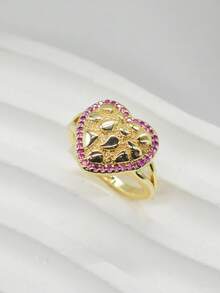 Nhẫn hình trái tim bất đối xứng thời trang nữ, quà tặng trang sức hàng ngày, tiệc tùng, Giáng sinh, Lễ tạ ơn - Vàng - Xem 26