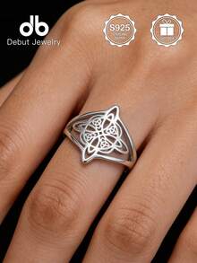 1pc S925 Sterling Silver Celtic Knot Witch Symbol Element Women's Ring, Suitable For Daily Wear And Parties, Style, Versatile Ring, Suitable For Easter, Halloween, Music Festivals, Gifts, Birthday Gifts, Valentine's Day Gifts, Comes With Gift Box - Witch Charm Ring - View 8