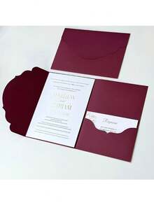 1张极简高端邀请卡，创意邀请函，毕业邀请函，同学聚会邀请函，毕业典礼邀请函，商务活动邀请函，节日派对邀请函，优雅通用邀请卡，纪念卡，特制艺术纸波浪三折邀请函信封（不含卡片） - 多款 - 查看 8