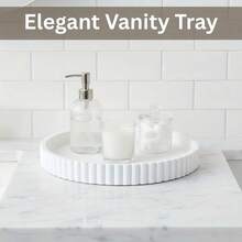 1 Khay đựng đồ trang trí để bàn: Khay silicon tròn màu trắng, khay lượn sóng hiện đại có trang trí ở giữa, khay trang trí tròn phù hợp cho nhà ở, phòng khách, phòng ăn, nhà bếp, phòng tắm, khay đa chức năng. - trắng - Xem 4
