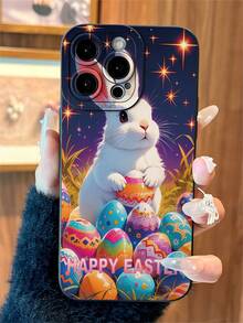 1个可爱兔子2D图案全包防滑软TPU手机壳，兼容 17、16、15、14、13、12、11 Pro/Pro Max/Plus及其他Galaxy机型，适合作为新年、生日、复活节、情人节、愚人节礼物送给朋友、家人、同事、爱人。 - 黑色 - 查看 1