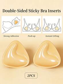 2 szt. samoprzylepnych wkładek do biustonosza, dwustronne samoprzylepne trójkątne wkładki push-up, niewidoczne, wodoodporne, wielokrotnego użytku wkładki laktacyjne do bikini, strojów kąpielowych, strojów z odkrytymi plecami, prezentów na Dzień Matki - Wielokolorowe - Zobacz 15