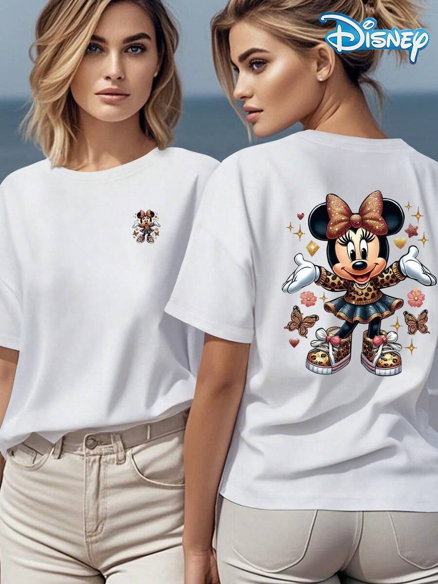 Disney'S Cheerful And Beautiful Minnie - Printed Short-Sleeve T-Shirt - White - View 1