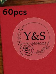 54pcs Custom Wedding Stickers, Personalized Labels - Customizable Text And Dates, Waterproof Stickers, Personalized Clear Labels, Custom Clear Round Stickers, Perfect For Invitations And Favors, Custom Label Stickers. - Style a - View 8
