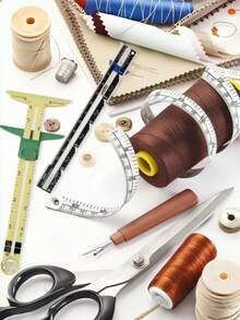 1/2件装 5合1缝纫尺，塑料滑动测量工具，适用于缝纫、测量和绗缝，理想的母亲节礼物，家用缝纫和手工用品 - 彩色 - 查看 4